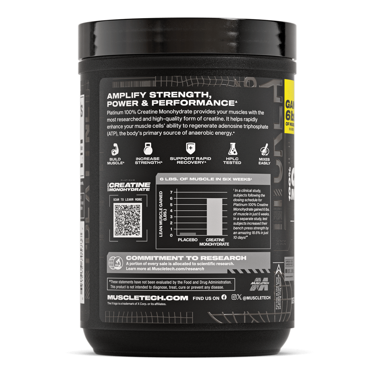 Creatina Monohidratada Platinum Muscletech 400g - foto 2