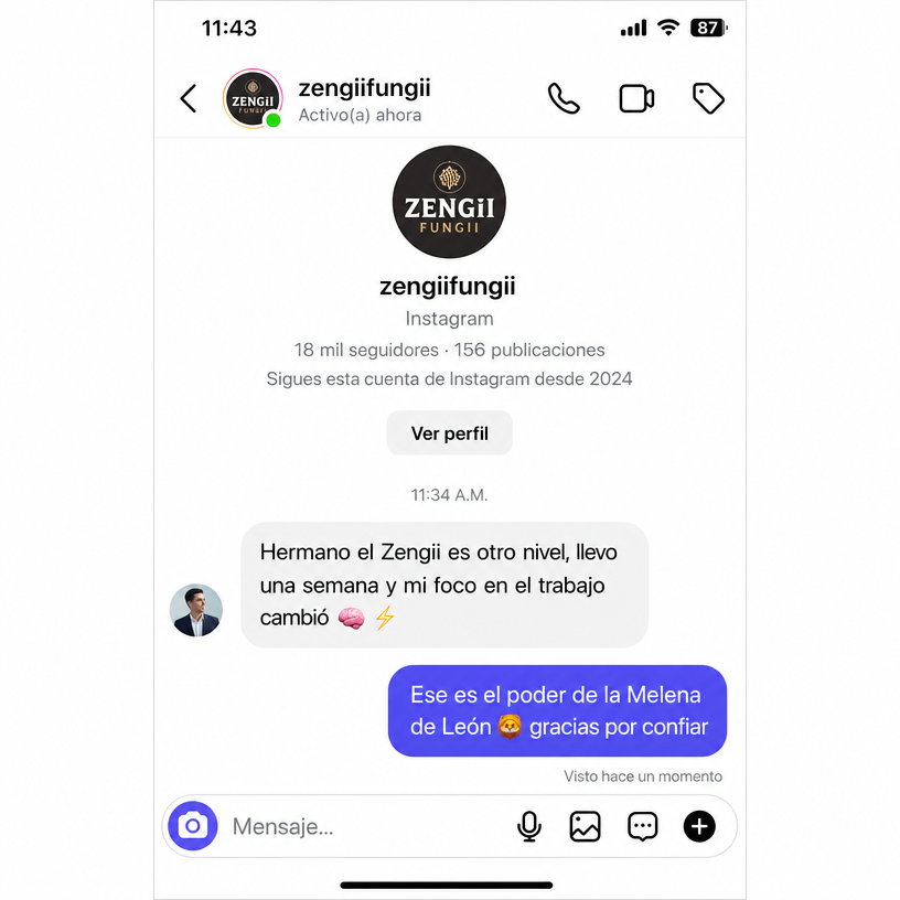 Comentario 2 de clientas sobre Zengii Fungii Chocolate - Nutrición Cognitiva con Melena de León